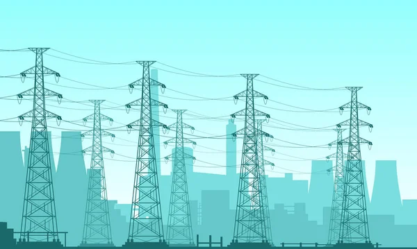 Векторная Иллюстрация Поля Атомной Электростанции Подходит Конструктивных Элементов Энергетических Компаний — стоковый вектор