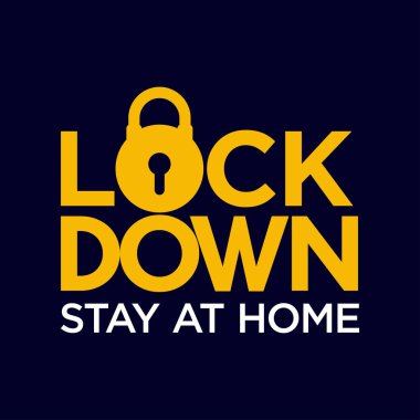 Virüs aktarımını durdurmak için şehrin kilitlenmesinin tipografik vektör çizimi. Bulaşıcı hastalıklar ve tehlikeli virüslerle savaşmak için uygun bir kampanya. Corona virüs kampanyası.