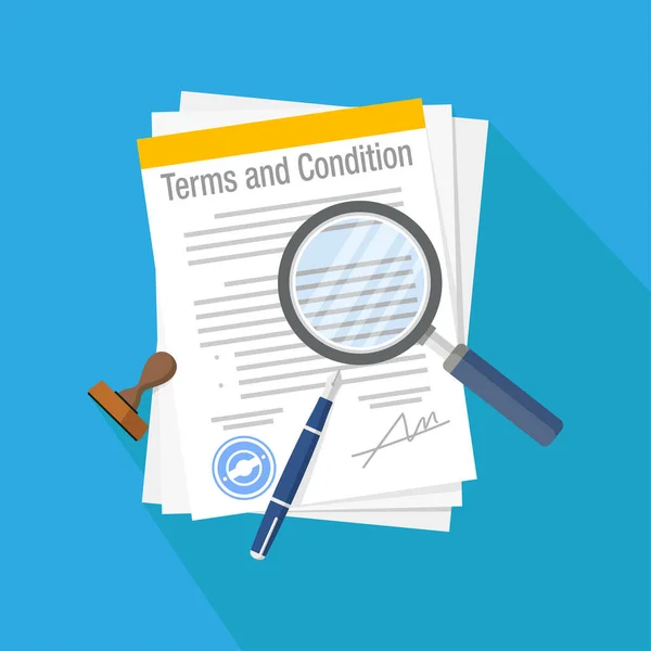 Anlaşma belgesi kontrolünün düz vektör çizimi. Sözleşmeli danışmanlık hizmetinin tasarım unsuru ve hukuki yardım için uygundur. 