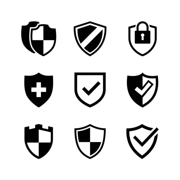 Collection Vector Illustrations Shield Icons Suitable Design Elements Safety Protection — Stock Vector