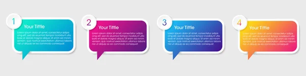 Chat Bubble Infographic Element Kleurrijke Tekstvak Zeepbel Voor Banner Label — Stockvector
