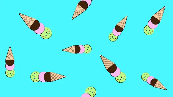 Παγωτό με γρανίτα. Αφηρημένη καλοκαίρι απρόσκοπτη μοτίβο με παγωτό — Διανυσματικό Αρχείο