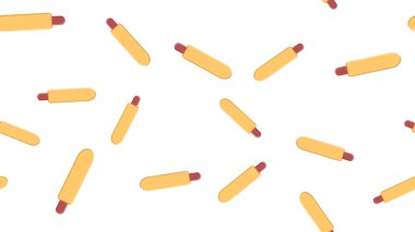 Beyaz arka planda sosisli sandviç, vektör çizimi, desen. Doldurulmuş sosisli sandviç. Mutfak, restoran ve kafe için duvar kağıdı. yemek şirketi tasarımı ve dekorasyonu, rahat bir atmosfer yaratmak.