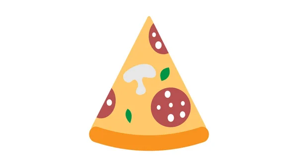 Кусок мексиканской пиццы. Изолированная векторная плоская иллюстрация для плаката, меню, логотипа, брошюры, паутины и иконки. Белый фон — стоковый вектор