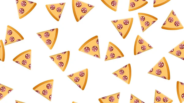 Hand Drawn Pizza Pattern, Seamless Pattern, Διάνυσμα εικονογράφηση EPS 10 — Διανυσματικό Αρχείο