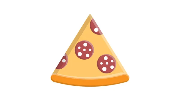 Rebanada de pizza de pepperoni italiano sobre fondo blanco, vista superior — Vector de stock