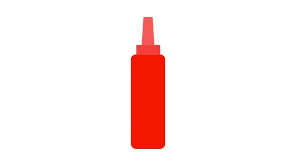 Flasche Tomatenketchup Vektorillustration mit flachem Design isoliert auf weißem Hintergrund — Stockvektor