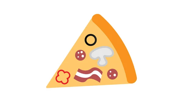 Un trozo de pizza mexicana. Ilustración plana vectorial aislada para póster, menús, logotipo, folleto, web e icono. Fondo blanco — Vector de stock