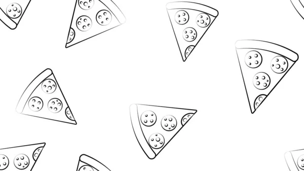 Pizza modello senza cuciture su sfondo bianco. Illustrazione vettoriale — Vettoriale Stock