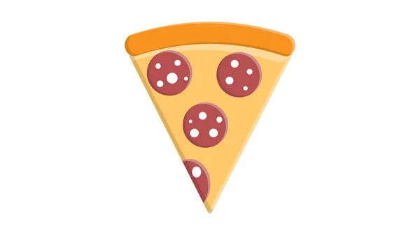 Rebanada de pizza de pepperoni italiano sobre fondo blanco, vista superior — Vector de stock