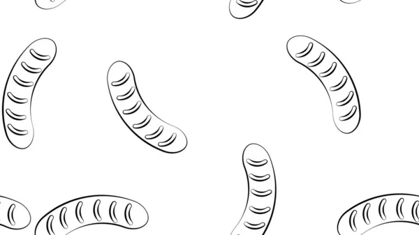 Sfondo modello senza soluzione di continuità salsiccia. Colorata illustrazione vettoriale carta da parati e buono per la stampa — Vettoriale Stock