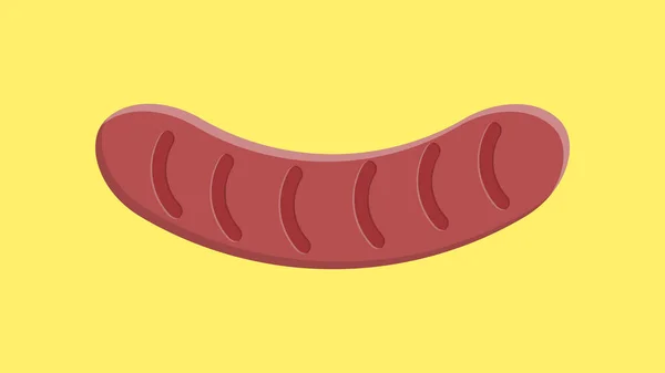 Grelhado salsicha mão desenhada doodle ícone. Desenho vetorial ilustração de saboroso bratwurst — Vetor de Stock