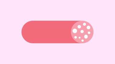 Beyaz üzerine izole edilmiş salam sosisi dilimleri. Et şarküterisi gastronomik ürün. Düz biçimli vektör illüstrasyonu