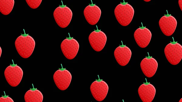 Strawberry nahtlose Muster isoliert auf rosa Hintergrund. Zufälliges Erdbeermuster. Einfach zu bearbeiten, druckfertig, geeignet für Hintergrund, Tapete, Druck, Kleidung, Verpackung, Textil, Stoff usw. — Stockvektor