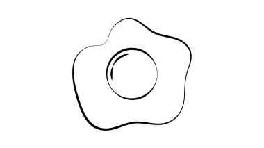 Yumurta simgesi ve sembol. Web sitesi tasarımı ve mobil uygulama geliştirme için yumurta rengi simgesi. Gastronomi kümesi koleksiyonundan basit öge siyah arkaplanda izole edildi