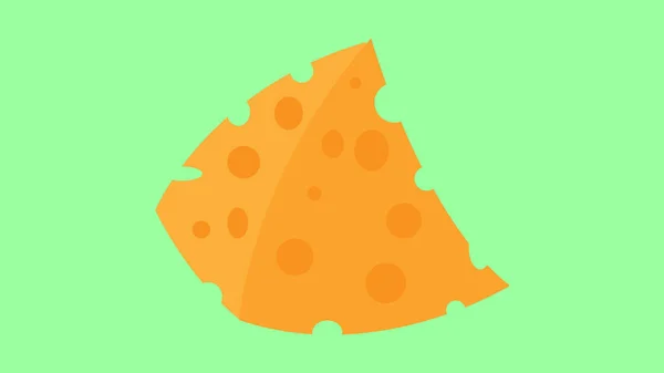 Swiss cheese or emmental cheese flat color icon for food apps and websites — Stock Vector