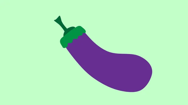 Vers sappig fruit - aubergine vector icoon geïsoleerd op witte achtergrond. aubergine icoon, platte stijl, plantaardige vector illustratie. Gezond voedsel enkelvoudig voorwerp - geïsoleerde aubergine — Stockvector