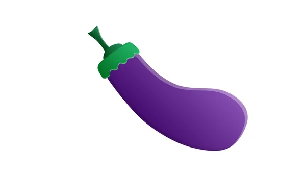 Cartoon aubergine emoji icoon, aubergine symbool. Geïsoleerde vector plantaardige clip art illustratie — Stockvector