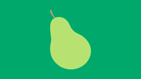 Poire verte isolée sur fond blanc. Illustration vectorielle. Poire verte coupée — Image vectorielle