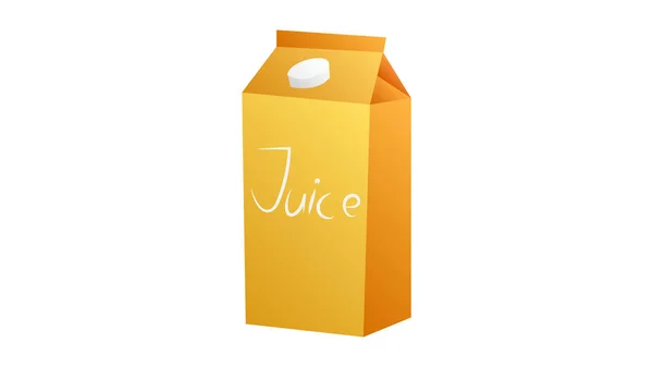 Boîte de jus d'orange paquet avec le style de conception de couleur unie et plate — Image vectorielle