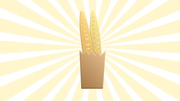 Vektor design av bröd och baguette ikon. Uppsättning bröd och påse lager vektor illustration — Stock vektor