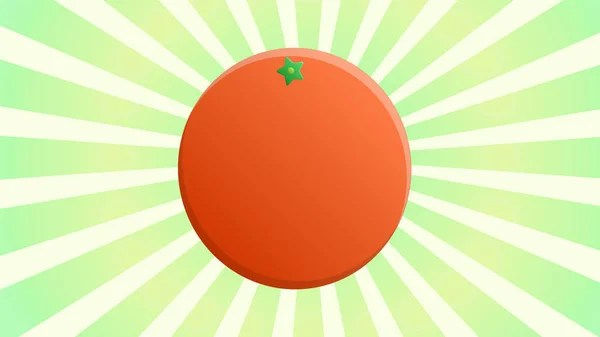 Fruchtorange. Sommer Ladestange orange Hintergrund mit Sonnenstrahlen und Sonnenblitz — Stockvektor