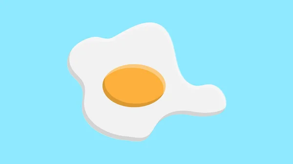 Huevos Revueltos Sobre Fondo Azul Ilustración Vectorial Huevo Con Yema — Foto de Stock