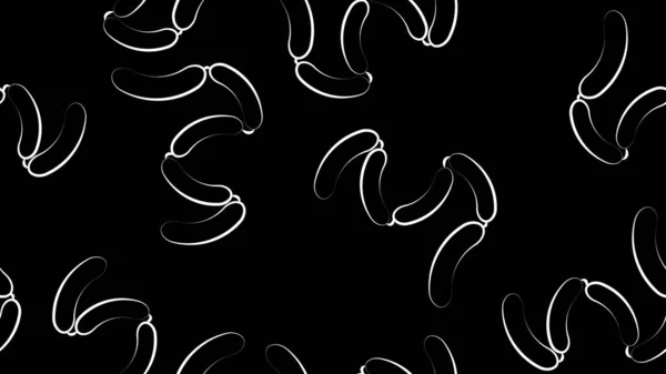 Salchichas Sobre Fondo Negro Ilustración Vectorial Patrón Blanco Negro Salchichas — Foto de Stock
