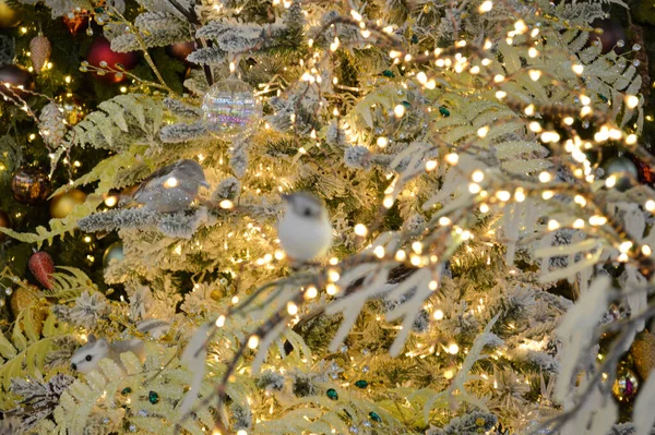 Sfondo Stagionale Con Giocattolo Natale Sull Albero Concetto Celebrazione Concentrati — Foto Stock