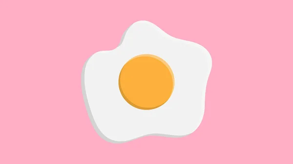 Omelete Sobre Fundo Rosa Ilustração Vetorial Deliciosos Ovos Mexidos Café — Vetor de Stock