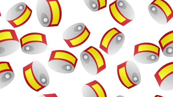 Vector seamless pattern with tin cans of tomato soup in retro style on light background. Repeatable illustrations for condensed tomato soup. — Stock Illustration Vector Seamless Pattern Tin Cans Tomato Soup Retro Style Light Stock Vector