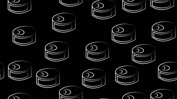 Black Canned food icon isolated seamless pattern on white background. Food for animals. Pet food can. Vector Illustration. — Stock Illustration Black Canned Food Icon Isolated Seamless Pattern White Background Food Royalty Free Stock Illustrations