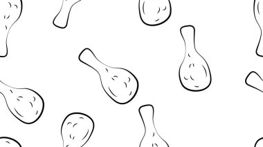 Çizgili Tavuk bacak ikonu beyaz arka planda izole edilmiş kusursuz desen. Tavuk budu. Renkli taslak konsepti. Vektör.