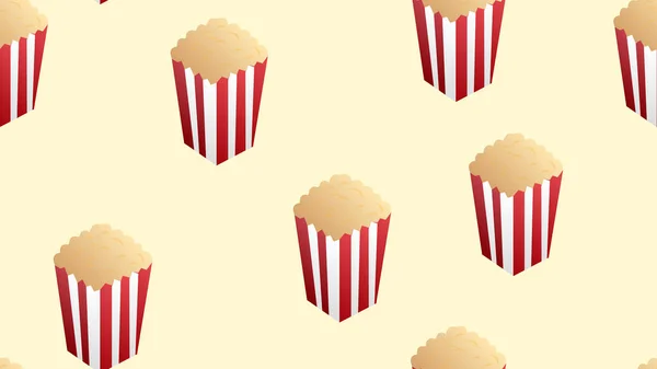 Popcorn Dobozok Kukorica Robbanás Alkatrészek Vektor Zökkenőmentes Minta Elszigetelt Fehér — Stock Vector