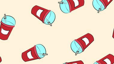 Meyve, böğürtlen ve çırpılmamış kremayla süslenmiş farklı lezzetli milkshake 'ler. Kamış vektör düz çizim ile bardaktaki kokteylleri tazeliyorum. İştah açıcı tatlı meşrubat..