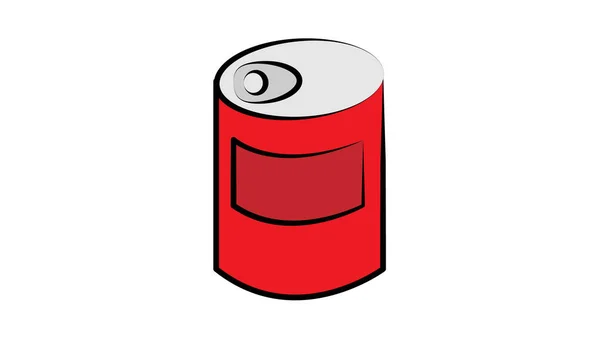 Boîte Ouverte Aluminium Délicieuse Soupe Pâte Tomate Illustration Vectorielle Colorée — Image vectorielle