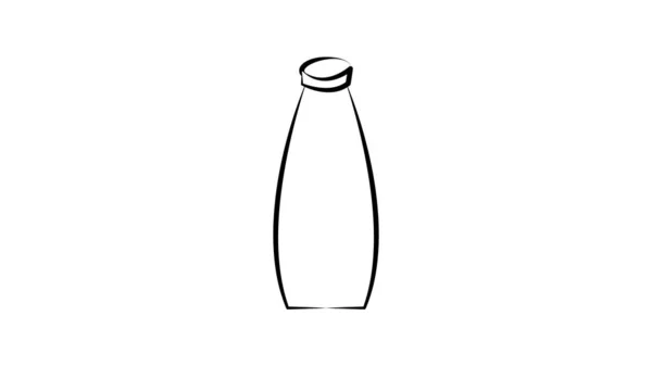 Икона Бутылки Молока Линия Глиф Залитый Контур Красочная Версия Бутылка — стоковый вектор