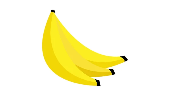 Bananas Fundo Branco Fruta Comida Ilustração Vetorial — Vetor de Stock