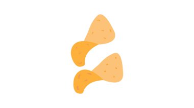 Patates cipsi ikonu. Beyaz arkaplanda izole edilmiş web tasarımı için patates cipsi vektör simgesinin gerçekçi çizimi.