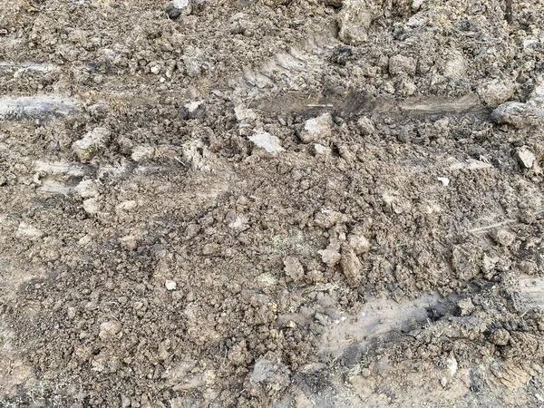 Brown Loose Fertile Soil Sand Cracks Background Texture — Stock Photo, Image