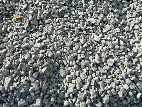 Gray Texture Many Large Sharp Hard Gray Stones Rubble Gravel — Stock Photo, Image