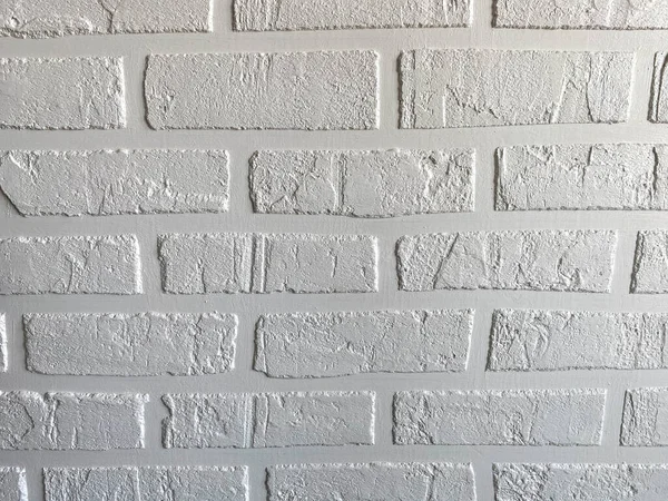 Surface Texture Homemade White Loft Style Brick Wall Brick Seams — Stock Photo, Image