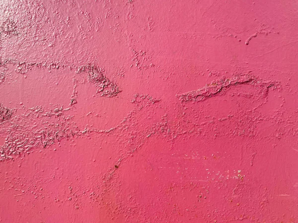 Κόκκινη Ροζ Υφή Μεταλλικού Σιδερένιου Παλιού Τοίχου Βαμμένου Ρωγμές Και — Φωτογραφία Αρχείου