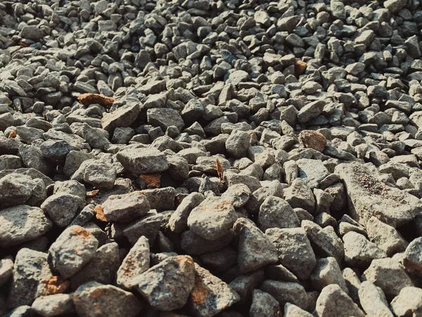 Textura Cinzenta Muitas Grandes Pedras Cinzentas Duras Agudas Escombros Cascalho — Fotografia de Stock