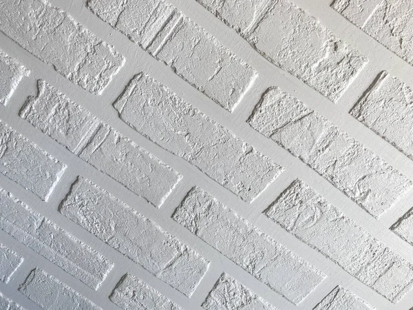 Textura Superficial Uma Parede Tijolo Estilo Loft Branco Caseiro Com — Fotografia de Stock