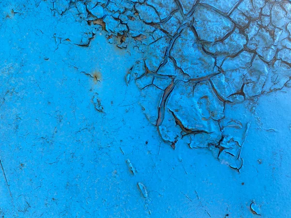 Υφή Του Σιδήρου Βαμμένο Μέταλλο Μπλε Χρώμα Shabby Παλιά Shabby — Φωτογραφία Αρχείου