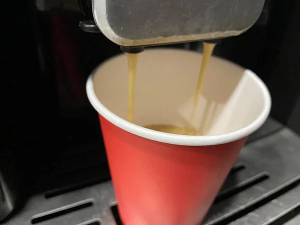 Máquina Café Com Copo Plástico Mockup Takeaway Copo — Fotografia de Stock
