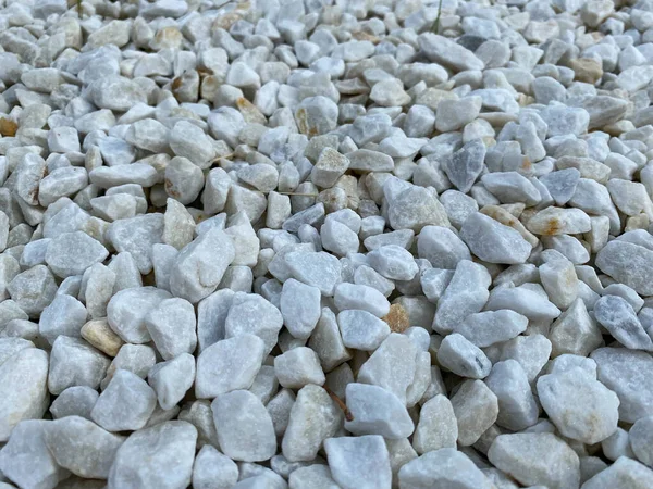 Textura Branca Pequenas Pedras Decorativas Naturais Afiadas Fundo — Fotografia de Stock