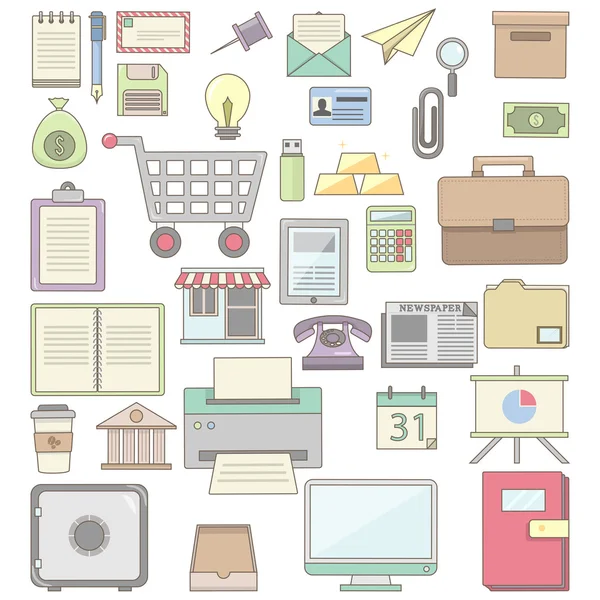 Schattig business pictogram collecties — Stockvector