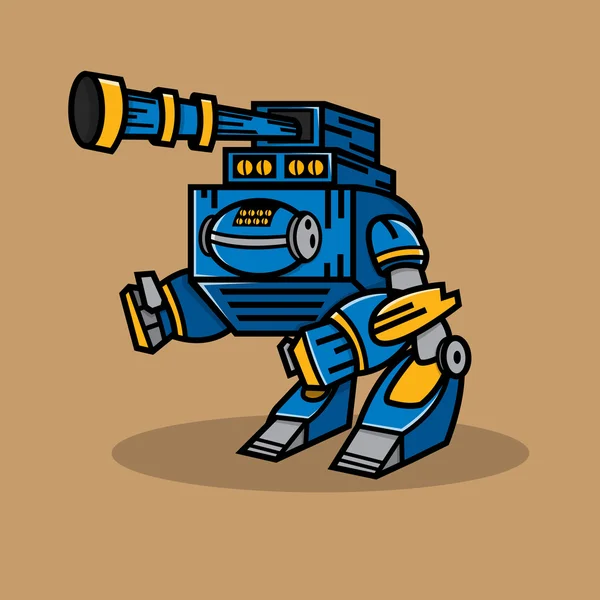 Blauwe kanon robot — Stockvector